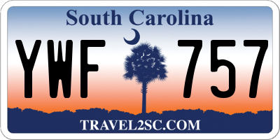 SC license plate YWF757