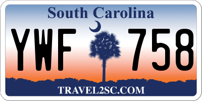 SC license plate YWF758