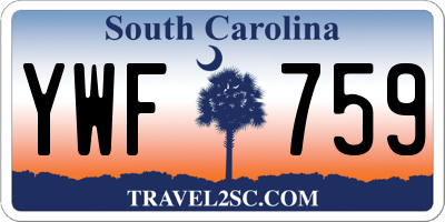 SC license plate YWF759
