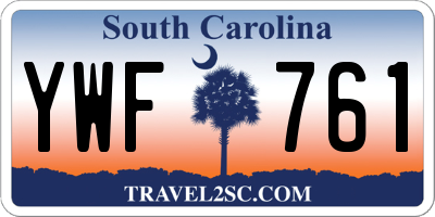 SC license plate YWF761