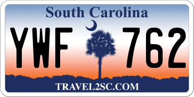 SC license plate YWF762