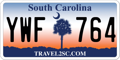 SC license plate YWF764