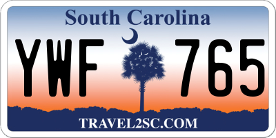 SC license plate YWF765