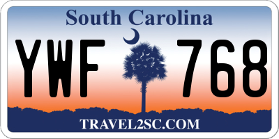 SC license plate YWF768