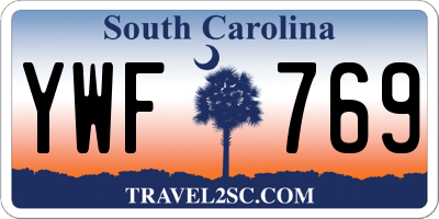 SC license plate YWF769