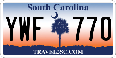 SC license plate YWF770