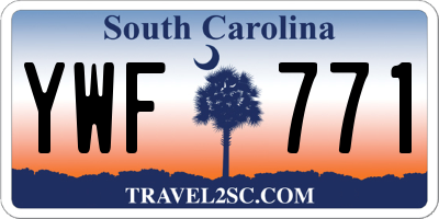 SC license plate YWF771
