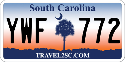 SC license plate YWF772