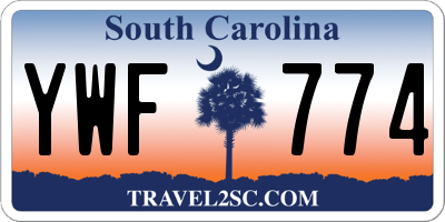 SC license plate YWF774