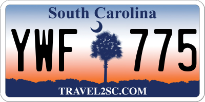 SC license plate YWF775