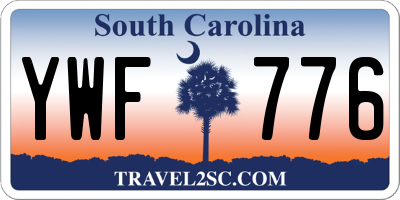 SC license plate YWF776