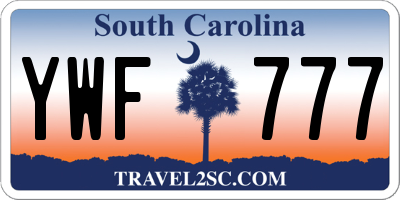 SC license plate YWF777