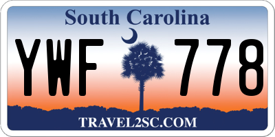 SC license plate YWF778