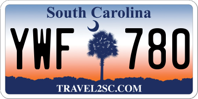 SC license plate YWF780