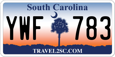 SC license plate YWF783