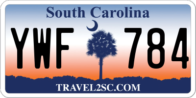 SC license plate YWF784