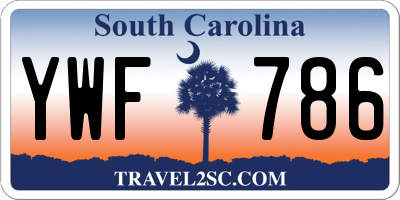 SC license plate YWF786