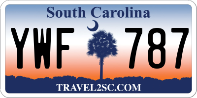 SC license plate YWF787