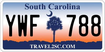 SC license plate YWF788