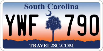 SC license plate YWF790