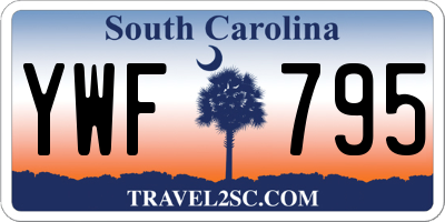 SC license plate YWF795