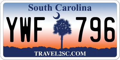 SC license plate YWF796