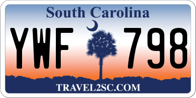 SC license plate YWF798