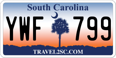 SC license plate YWF799