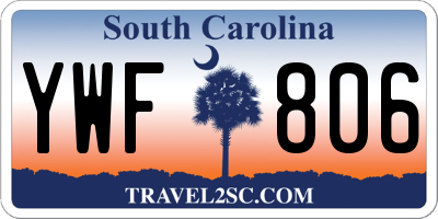 SC license plate YWF806