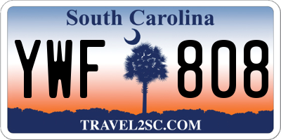 SC license plate YWF808