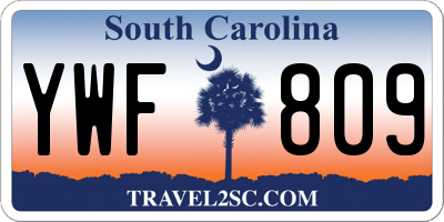 SC license plate YWF809