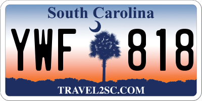 SC license plate YWF818