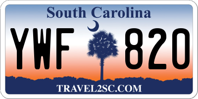 SC license plate YWF820