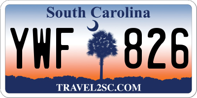 SC license plate YWF826