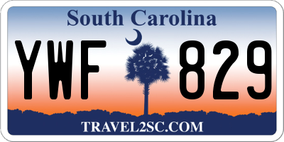SC license plate YWF829