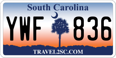 SC license plate YWF836