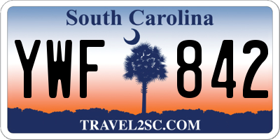 SC license plate YWF842