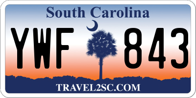 SC license plate YWF843