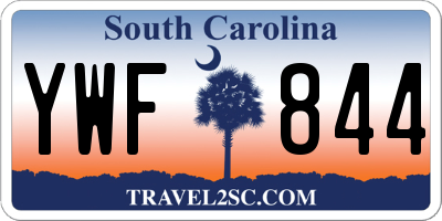 SC license plate YWF844