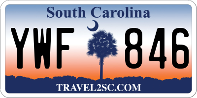 SC license plate YWF846