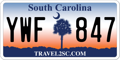 SC license plate YWF847