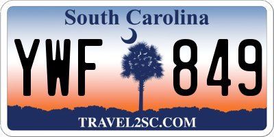 SC license plate YWF849