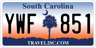 SC license plate YWF851