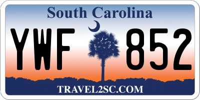 SC license plate YWF852