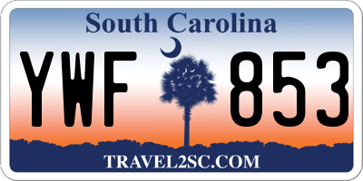 SC license plate YWF853