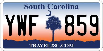 SC license plate YWF859