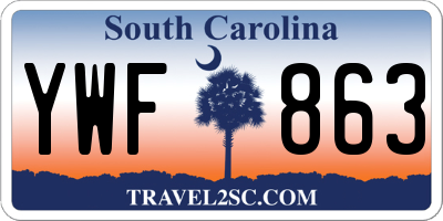 SC license plate YWF863