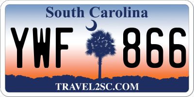 SC license plate YWF866