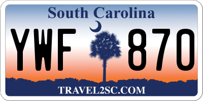 SC license plate YWF870