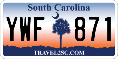 SC license plate YWF871